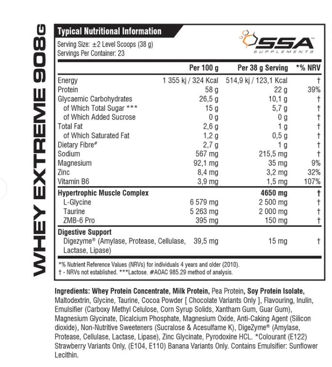 SSA - Extreme Whey 908g Bag