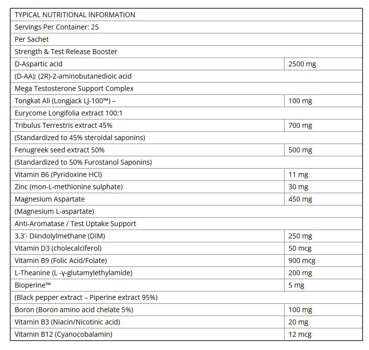 TNT Nutrition Anabolic Beast (25 Pack) (Testosterone Booster)
