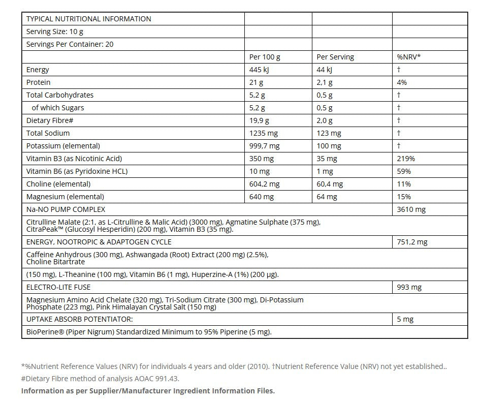 TNT Nutrition Na-NO Surge 200g (Stimulant Pre-Workout)