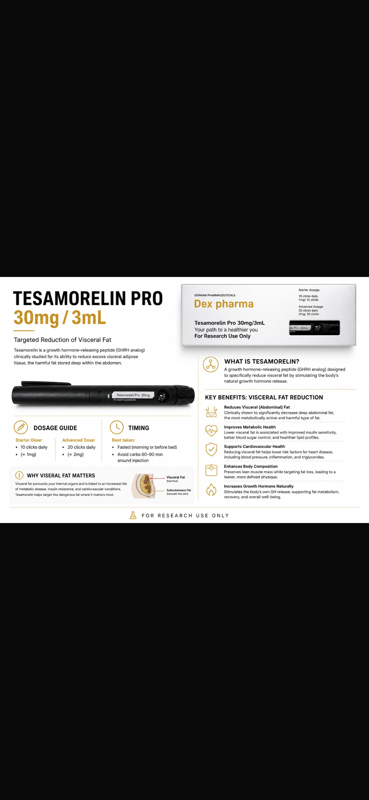 Dex Pharma - Tesamorelin Pro 30mg Pen Health and Fitness ZA